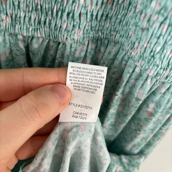 Cottagecore Summer Midi Dress Médium Puff Sleeve Smocked Floral Prarie Garden - Picture 9 of 12